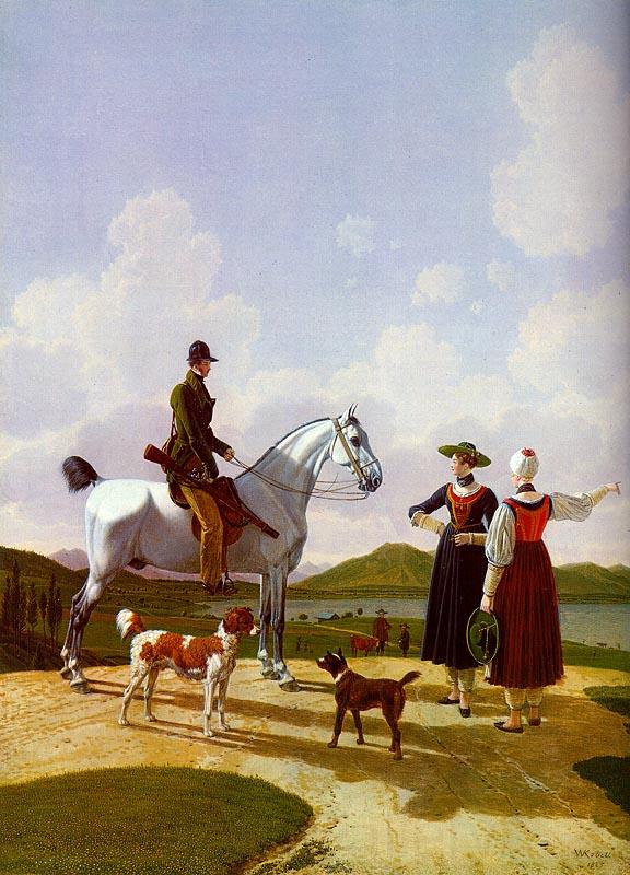 Wilhelm von Kobell Riders on Lake Tegernsee Spain oil painting art